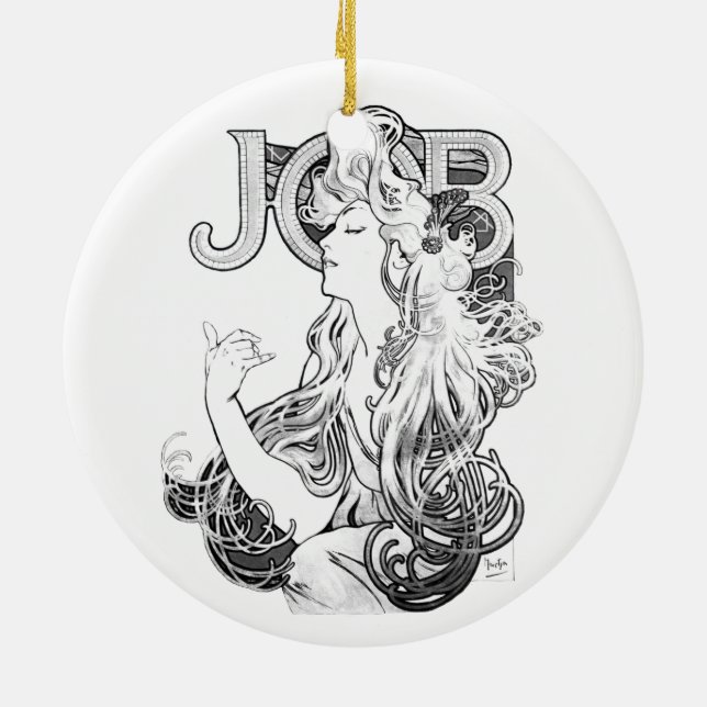 Alphonse Mucha JOB ISOGS Keramik Ornament (Hinten)