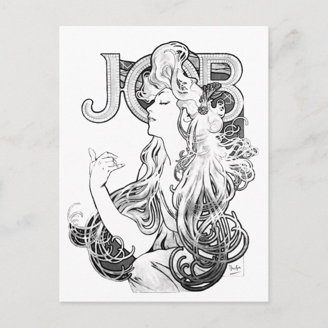 Alphonse Mucha JOB ISOGS Postkarte (Vorderseite)