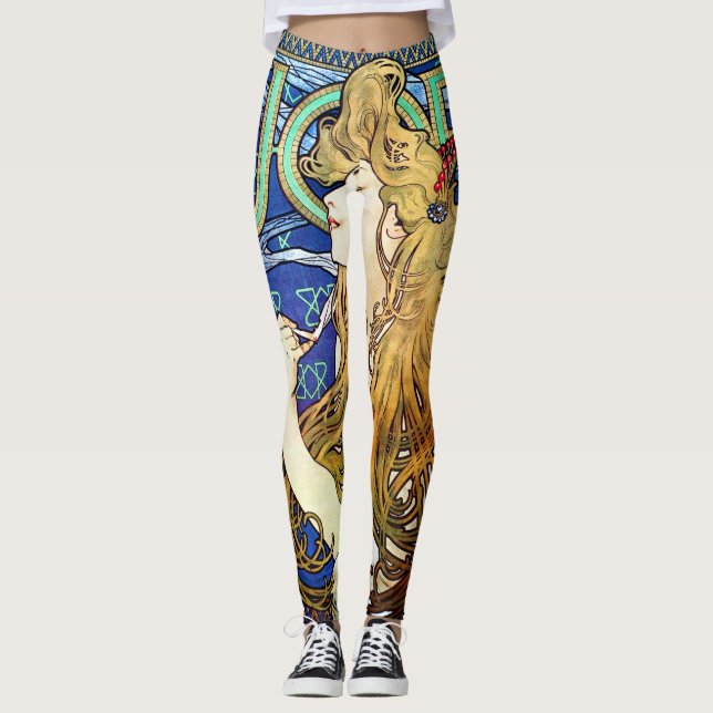 Alphonse Mucha JOB Leggings (Vorderseite)