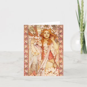 Alphonse Mucha Johanna von Orléans Notizkarte Karte