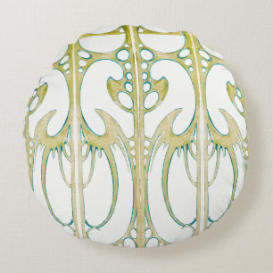 Alphonse Mucha Jugendstil abstrakte Kunst Rundes Kissen
