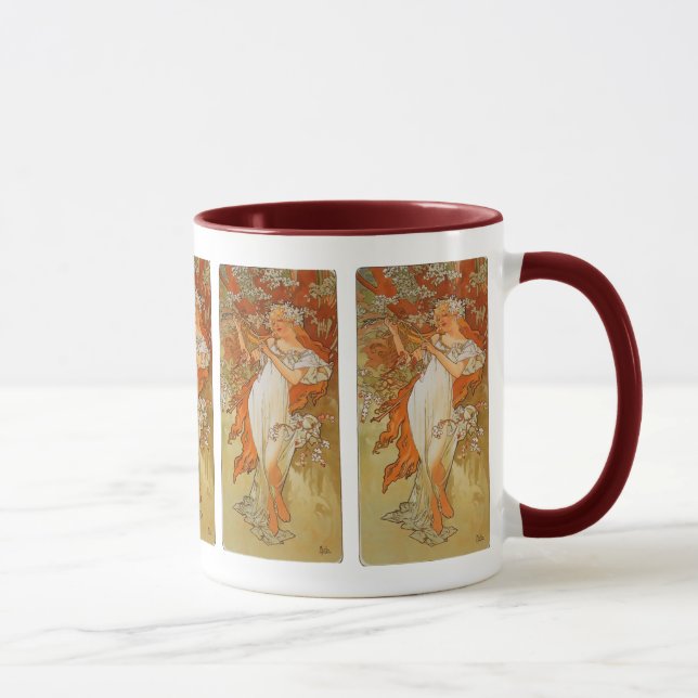 Alphonse Mucha - Jugendstil - Frühling Tasse (Rechts)