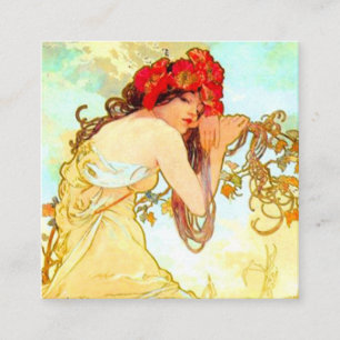 Alphonse Mucha Jugendstil Sommer Begleitkarte