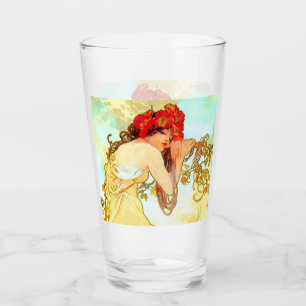 Alphonse Mucha Jugendstil Sommer Glas