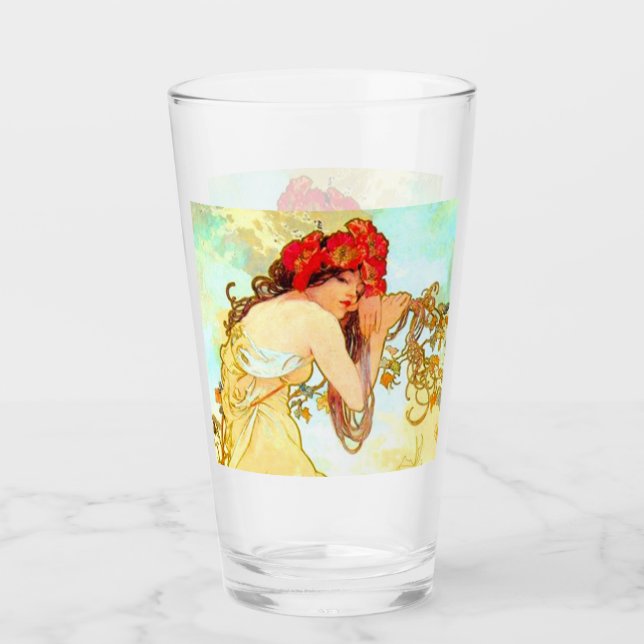 Alphonse Mucha Jugendstil Sommer Glas (Vorderseite)