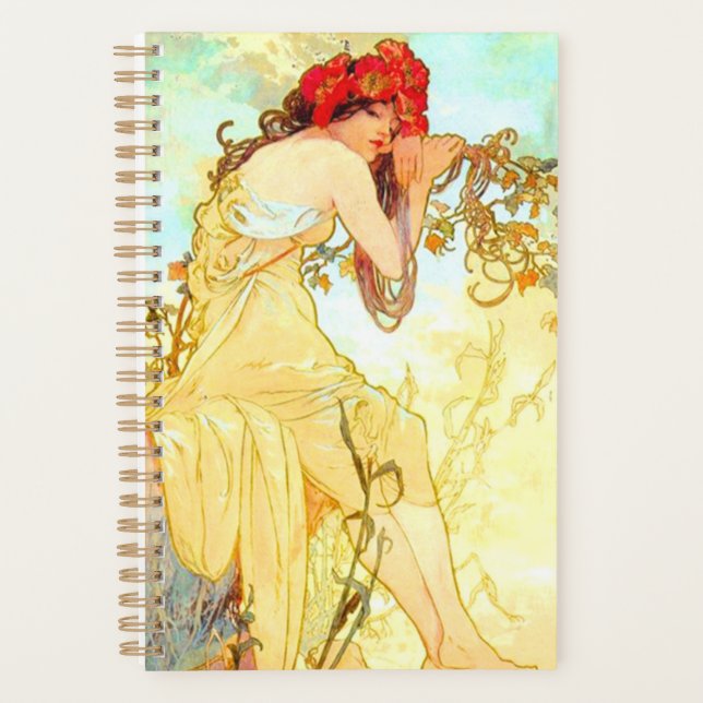 Alphonse Mucha Jugendstil Sommer Planer (Vorderseite)