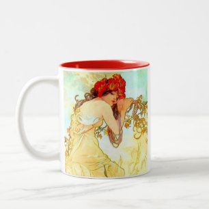 Alphonse Mucha Jugendstil Sommer Zweifarbige Tasse