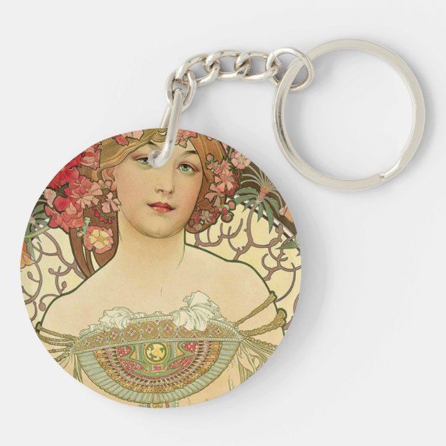 Alphonse Mucha - Jugendstilmeister Schlüsselanhänger (Rückseite)