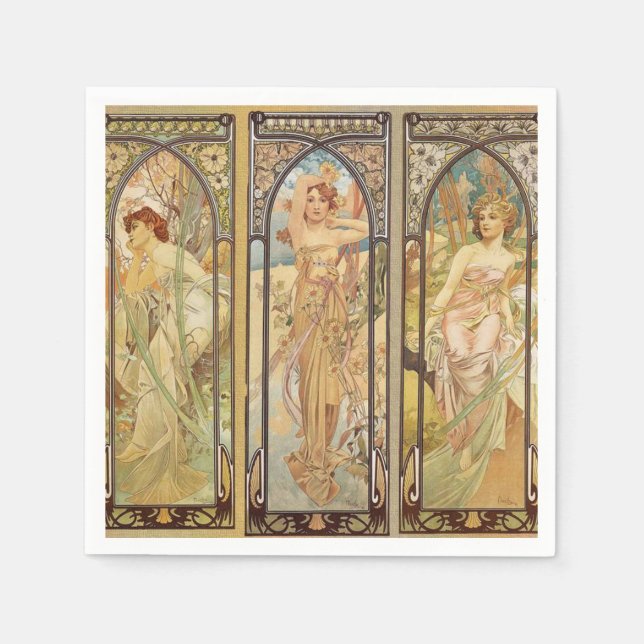 Alphonse Mucha - Jugendstilmeister Serviette (Vorderseite)