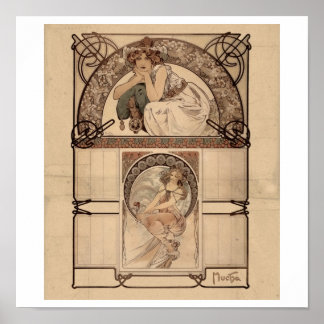 Alphonse Mucha - Kalender der Kirschblüte Selten Poster