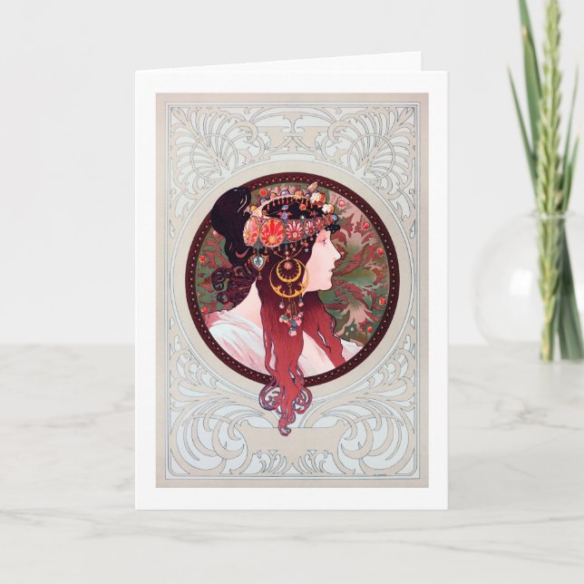 Alphonse Mucha Karte (Vorderseite)