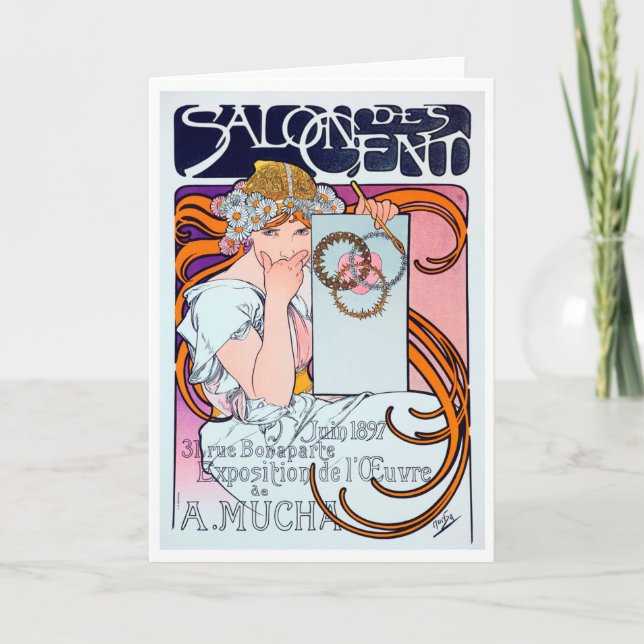 Alphonse Mucha Karte (Vorderseite)