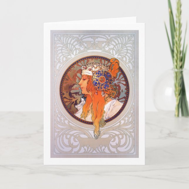 Alphonse Mucha Karte (Vorderseite)