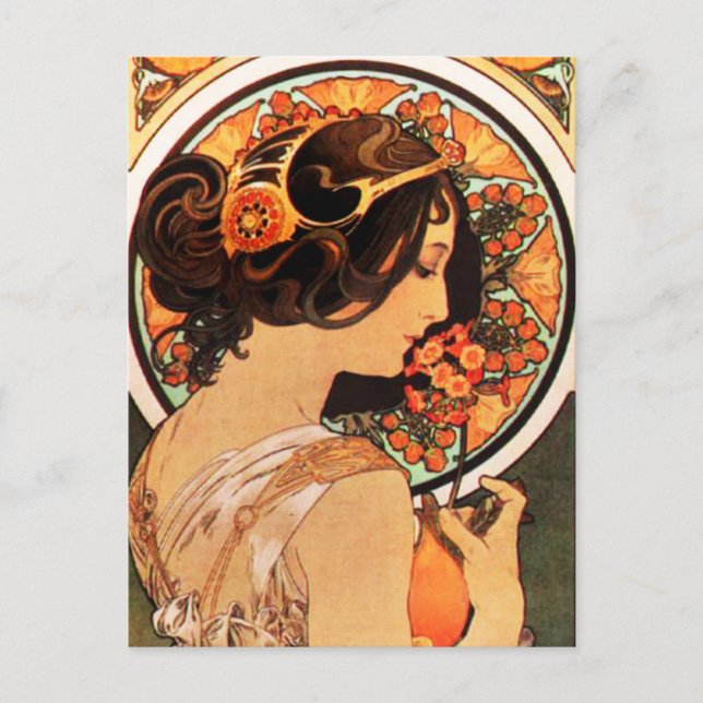 Alphonse Mucha Kuh Slip Postcard Postkarte (Vorderseite)