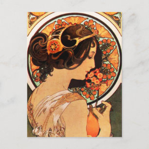 Alphonse Mucha Kuhschellen-Postkarte Postkarte