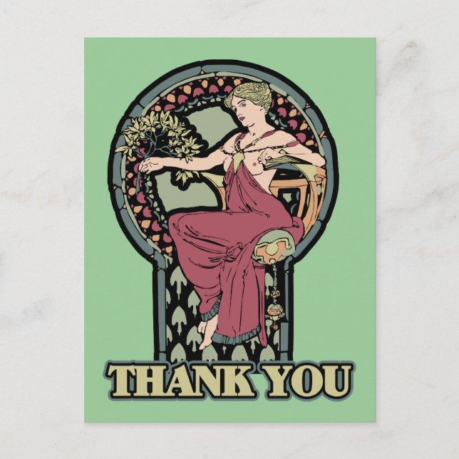 Alphonse Mucha Kunst Postkarte (Vorderseite)