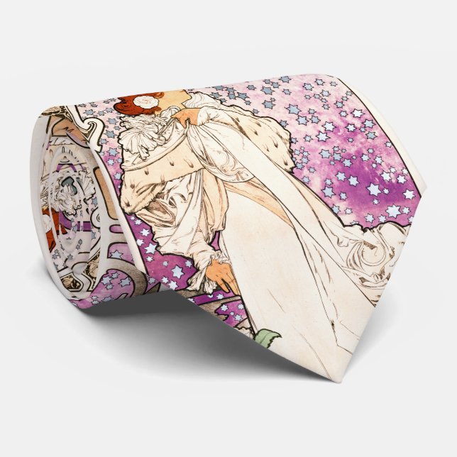 Alphonse Mucha La Dame 1896 Jugendstil Vintag Krawatte (Gerollt)