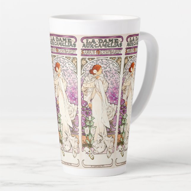 Alphonse Mucha La Dame 1896 Jugendstil Vintag Milchtasse (Rechte Ecke)