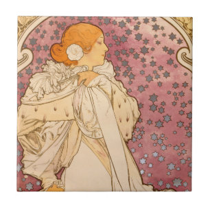 Alphonse Mucha La Dame Aux Camelias: Art Nouveau Fliese
