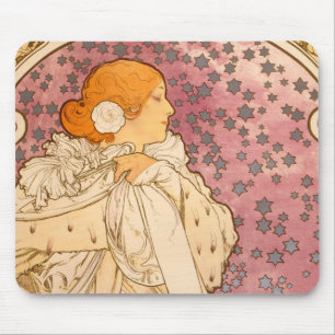 Alphonse Mucha La Dame Aux Camelias: Art Nouveau Mousepad