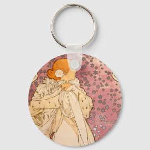Alphonse Mucha La Dame Aux Camelias: Art Nouveau Schlüsselanhänger