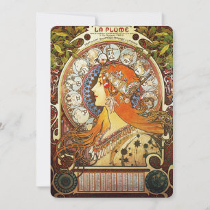 Alphonse Mucha La Plume Zodiac Art Nouveau Vintag