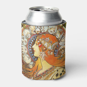Alphonse Mucha La Plume Zodiac Art Nouveau Vintag Dosenkühler