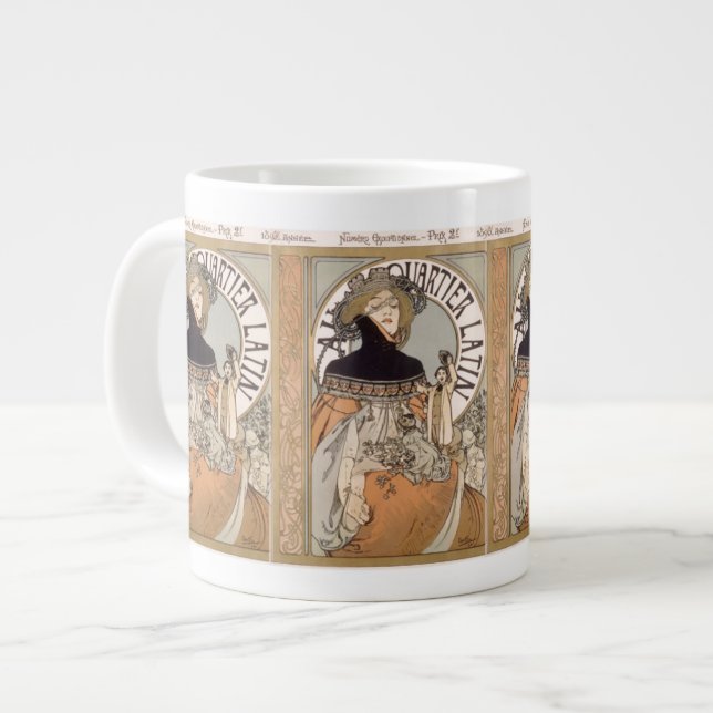 Alphonse Mucha Lady Jumbo Tasse (Vorderseite Links)