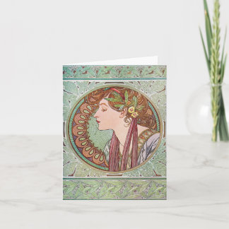 Alphonse Mucha Laurel Art Nouveau Cartes de notes