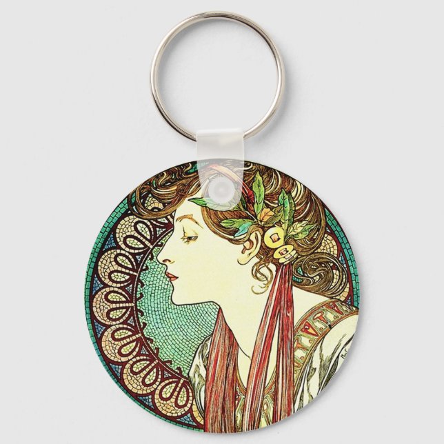 Alphonse Mucha Laurel Key Chain Schlüsselanhänger (Vorderseite)
