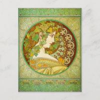 Alphonse Mucha Laurel Postcard
