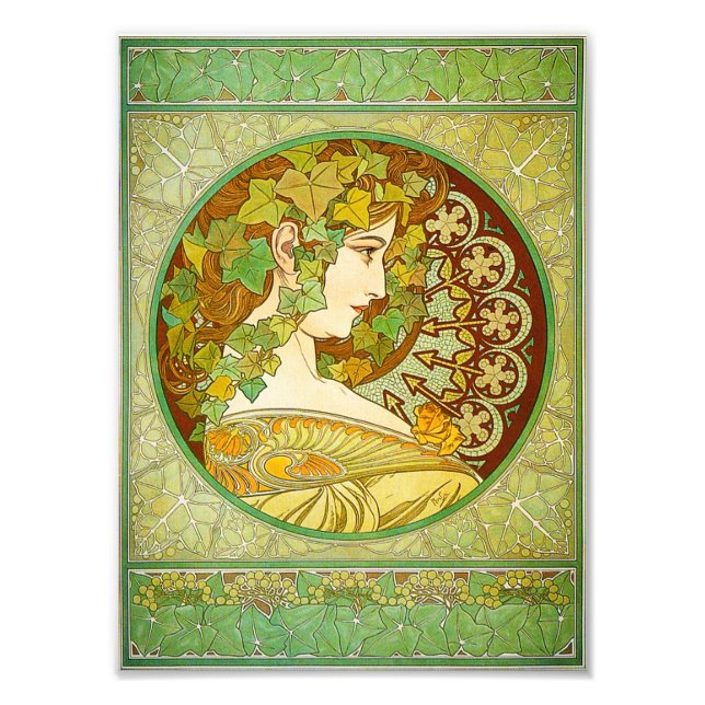 Alphonse Mucha Laurel Print Fotodruck (Vorne)