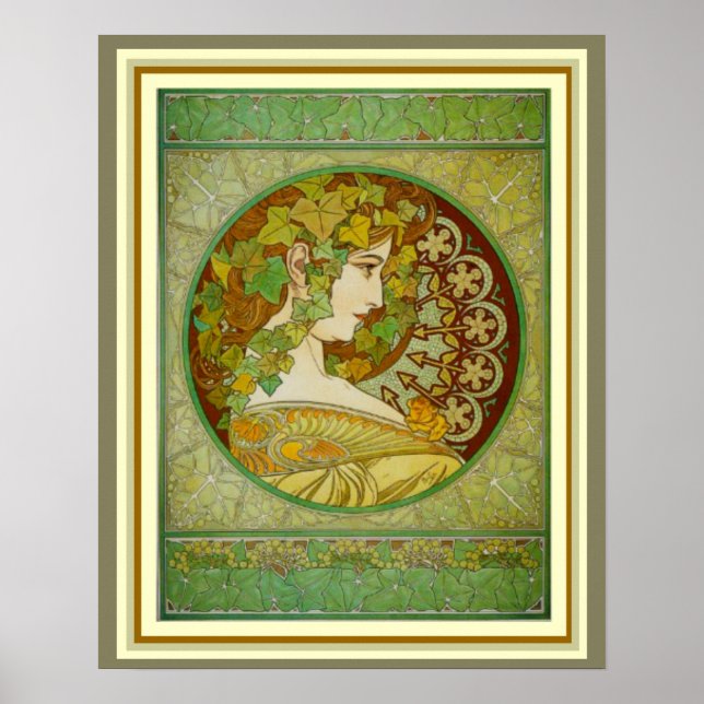 Alphonse Mucha Laurel Verlasse 16 x 20 Poster (Vorne)