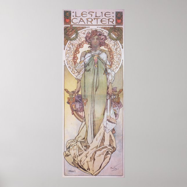 Alphonse Mucha. Leslie Carter, 1908 Poster (Vorne)