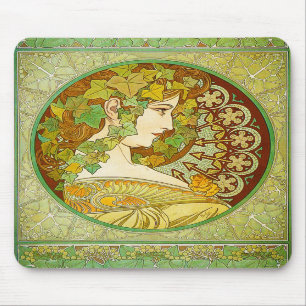 Alphonse Mucha Lorbeer-Mauspad Mousepad