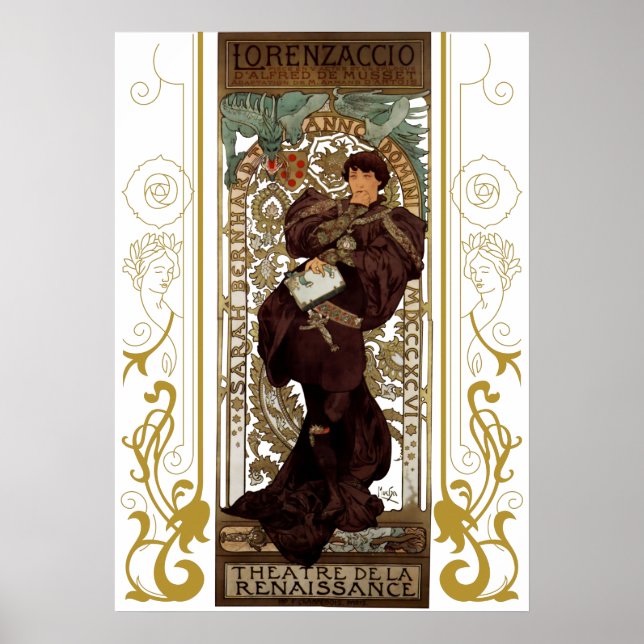 Alphonse Mucha - Lorenzaccio - Jugendstil Poster (Vorne)