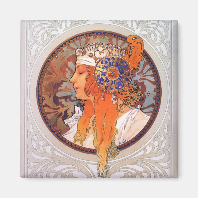 Alphonse Mucha Magnet (Vorne)