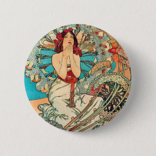 Alphonse Mucha Monaco, Monte Carlo, 1897 Button