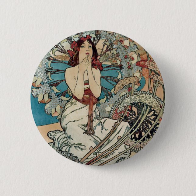 Alphonse Mucha ~ Monaco Monte Carlo Button (Vorderseite)