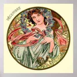 Alphonse Mucha Monat Dezember Poster