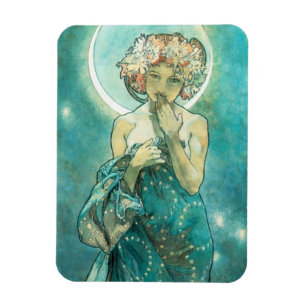 Alphonse Mucha Mondlicht Clair De Lune Art Nouveau Magnet
