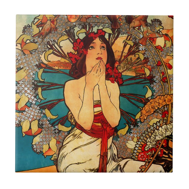 Alphonse Mucha Monte Carlo Fliese (Vorderseite)