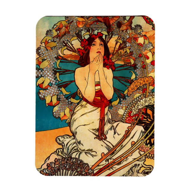 Alphonse Mucha Monte Carlo Magnet (Vertical)