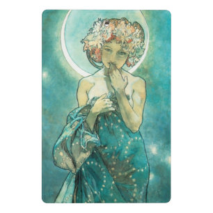 Alphonse Mucha Moonlight Clair De Lune Art Nouveau Mini Klemmbrett