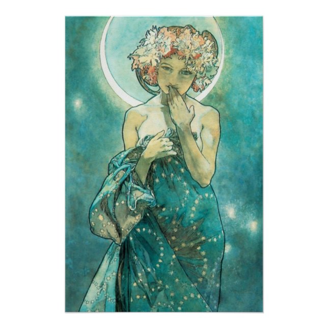 Alphonse Mucha Moonlight Clair De Lune Art Nouveau Poster (Vorderseite)