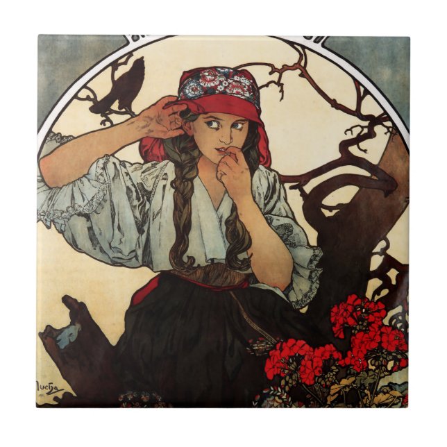 Alphonse Mucha Moravischer Lehrergesangverein Flie Fliese (Vorderseite)