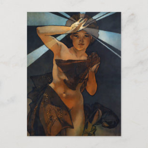 Alphonse Mucha Morgenstern-Postkarte Postkarte