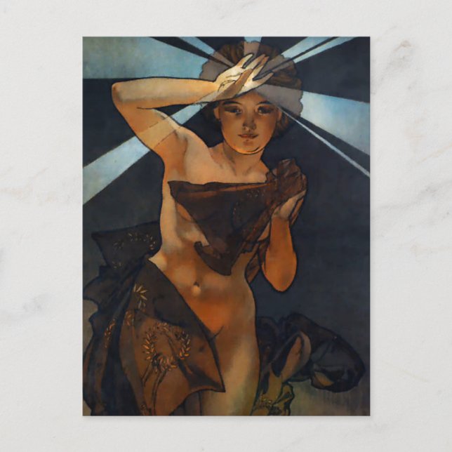 Alphonse Mucha Morning Star Postcard Postkarte (Vorderseite)