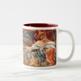 Alphonse Mucha Nouveau Biscuit Lady Coffee Tasse