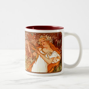Alphonse Mucha Nouveau Kaffeetasse-Tasse Zweifarbige Tasse